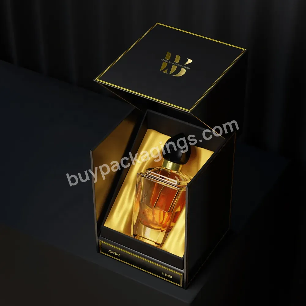 Two Side Open Velvet Wedding Gift Small 75ml Glass Bottle Arabic Gold Perfumes Packaging Boxes Luxury Custom Logo Printing