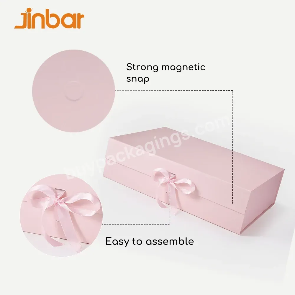 Wedding Favor Large Gift Box Magnetic Folding Logo Custom Cake Box Pink Premium Gift Packaging Boxes For Clothing Brand - Buy Large Gift Box,Cake Box Pink,Packaging Boxes For Clothing Brand.