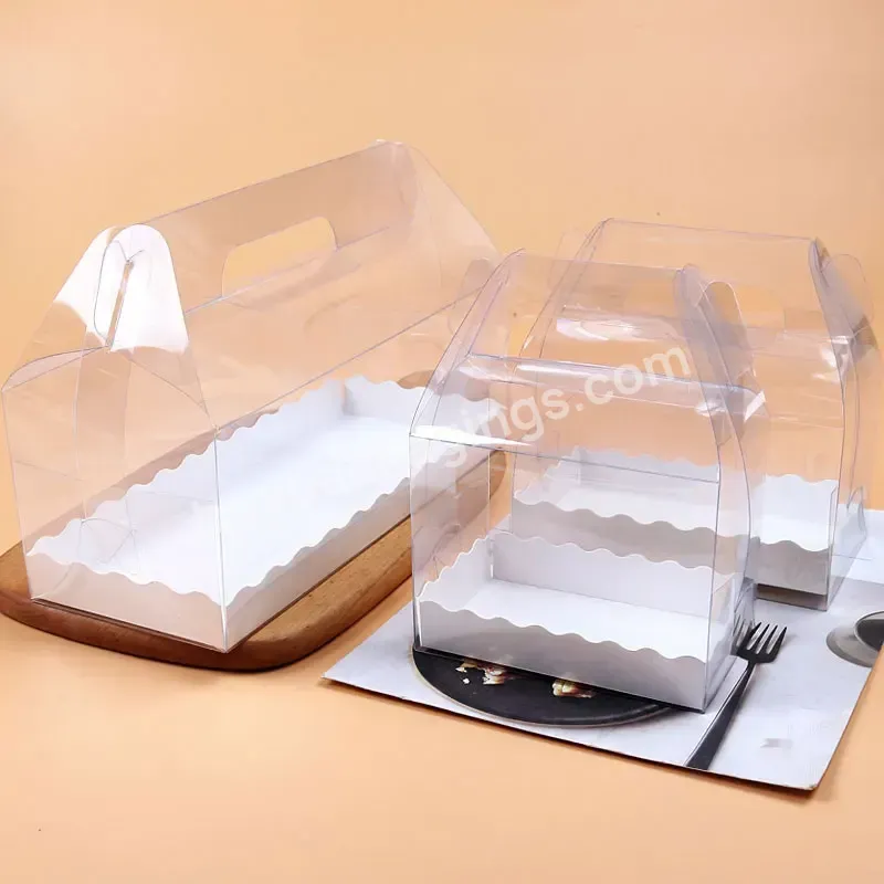 Wholesale Clear Plastic Roll Long Transparent Cake Box With Handle Pvc Transparent Clear Pastry Box - Buy Pvc Transparent Clear Cake Plastic Pastry Box,Wholesale Clear Plastic Cake Box,Roll Long Transparent Cake Box With Handle.