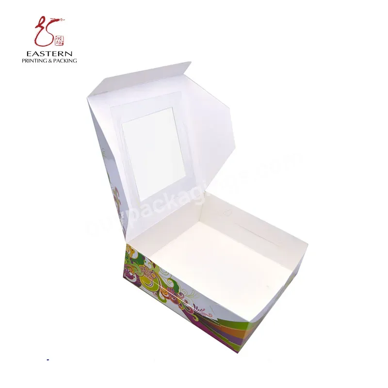 Wholesale Custom Color Print With Clear Transparent Pvc Window Cake Packaging Paper Box