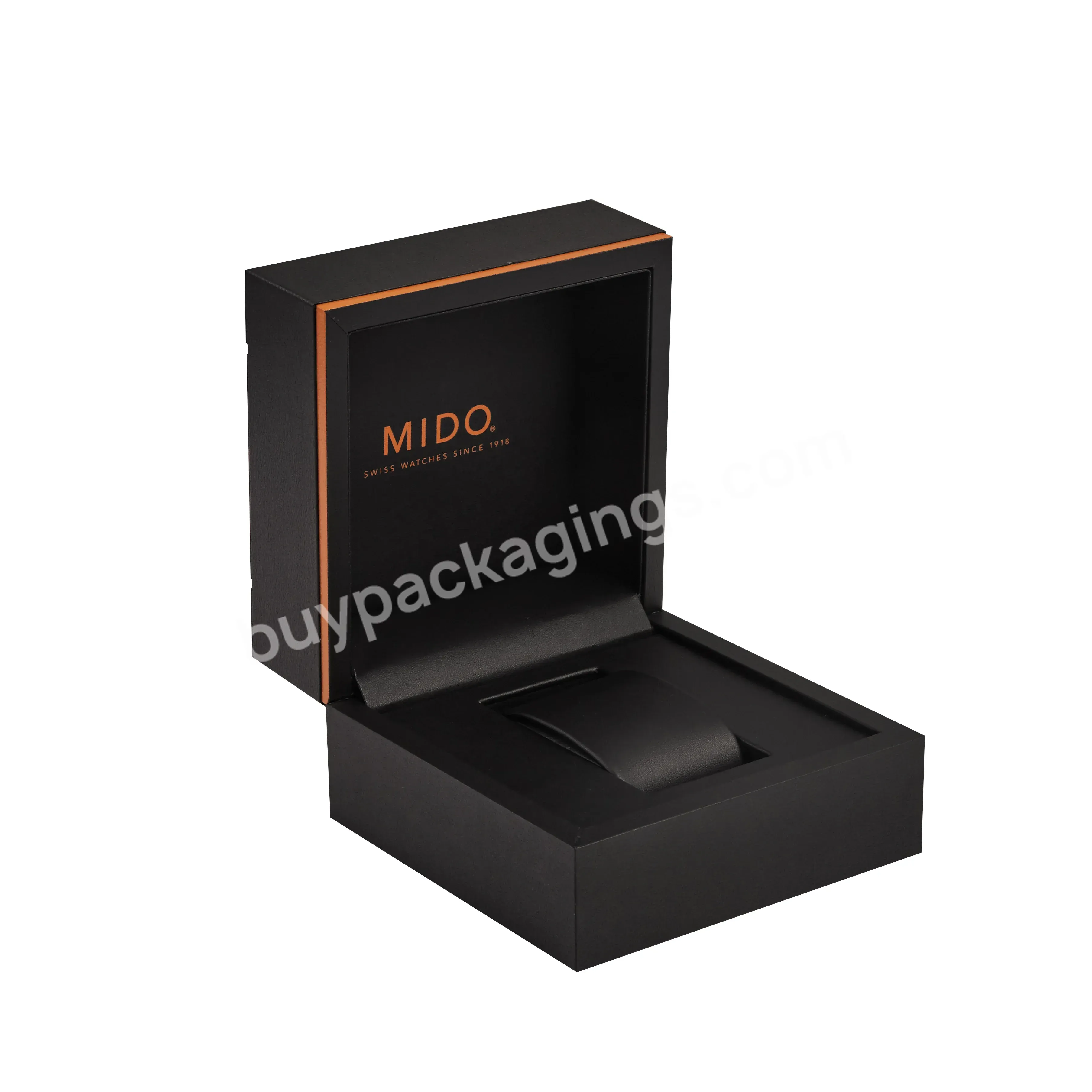 Wholesale Custom Logo Empty Single Rigid Cardboard Paper Packaging Gift Luxury Box Watch With Eva Insert