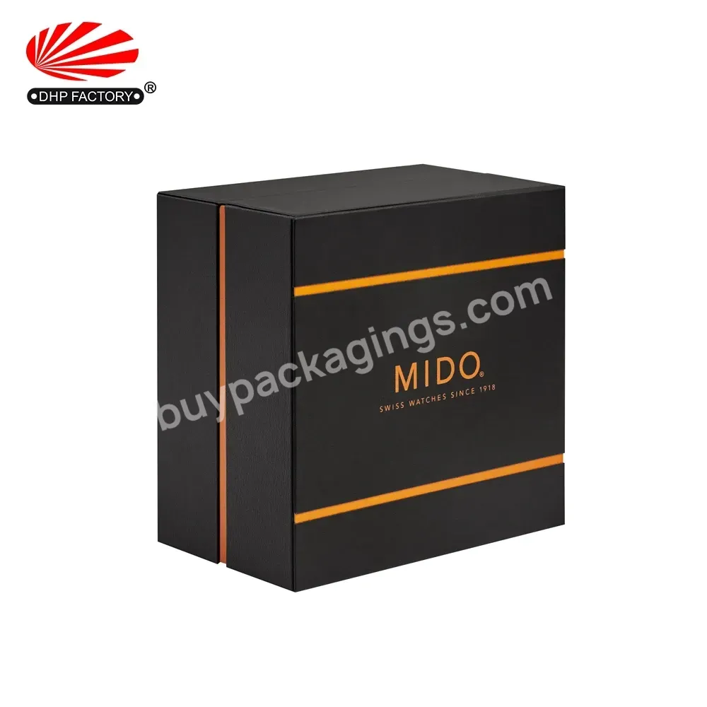 Wholesale Custom Logo Empty Single Rigid Cardboard Paper Packaging Gift Luxury Box Watch With Eva Insert