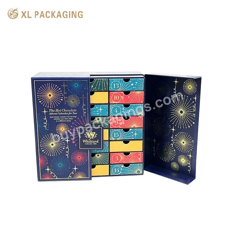 Wholesale Custom Made Chip Board Magnetic Closure Doors 25 Days Advent Calendar Box For Cosmetic Tea Toy Packing - Buy Christmas Cookie Advent Calendar Packaging Box,Custom Advent Calendar Box,Advent Calendar Packaging Box In 25drawers.