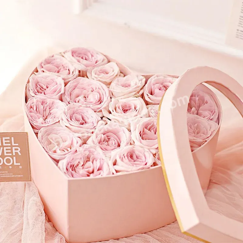 Wholesale Flower Gift Box Heart Shape To Contain 12 Roses Flower Packaging For Festival Wedding Holiday Gift - Buy Heart Shape Solid Grey Board Paper Box,Custom Color Gold Foil Stamping Logo,Decorative Nice Flower Bouquet Gift.