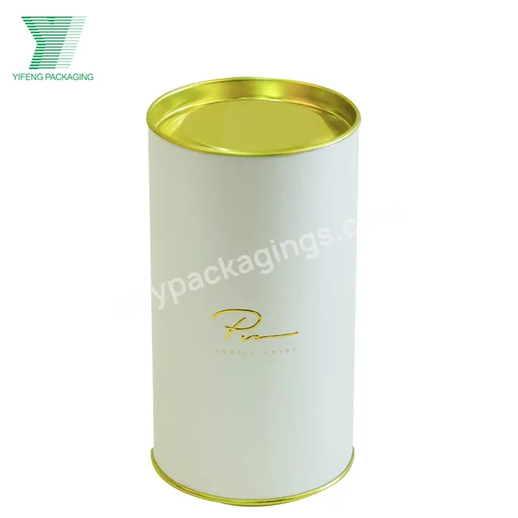 Wholesale Luxury Custom Logo Metal Tin Lid Can Tea Wine Whisky Air Tight Bottle Gift Paper Tube Packaging Box For Tea Lea