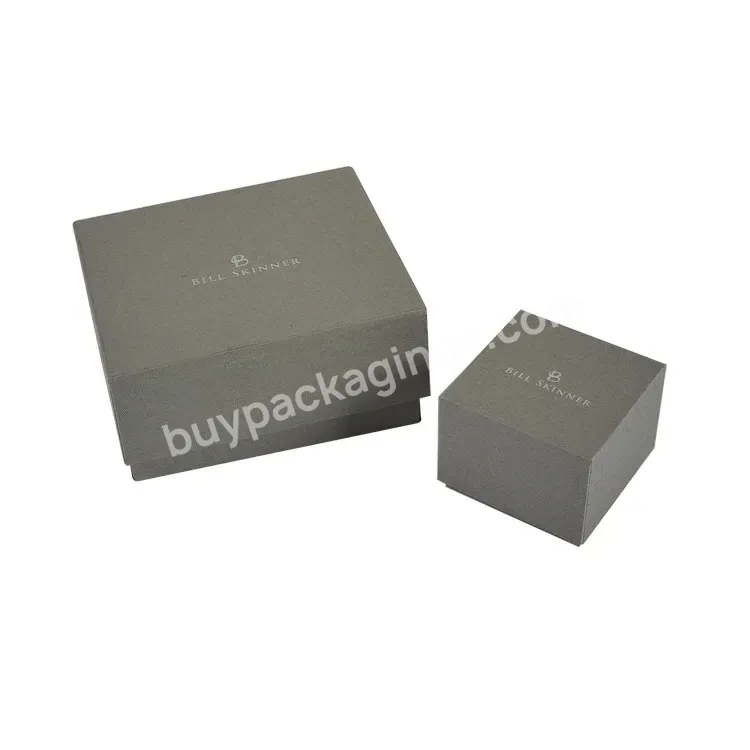 Wholesale Rigid Cardboard Men's Wrist Watches Boxes Luxury Jewelry Gift Packaging Box With Silver Stamping Logo