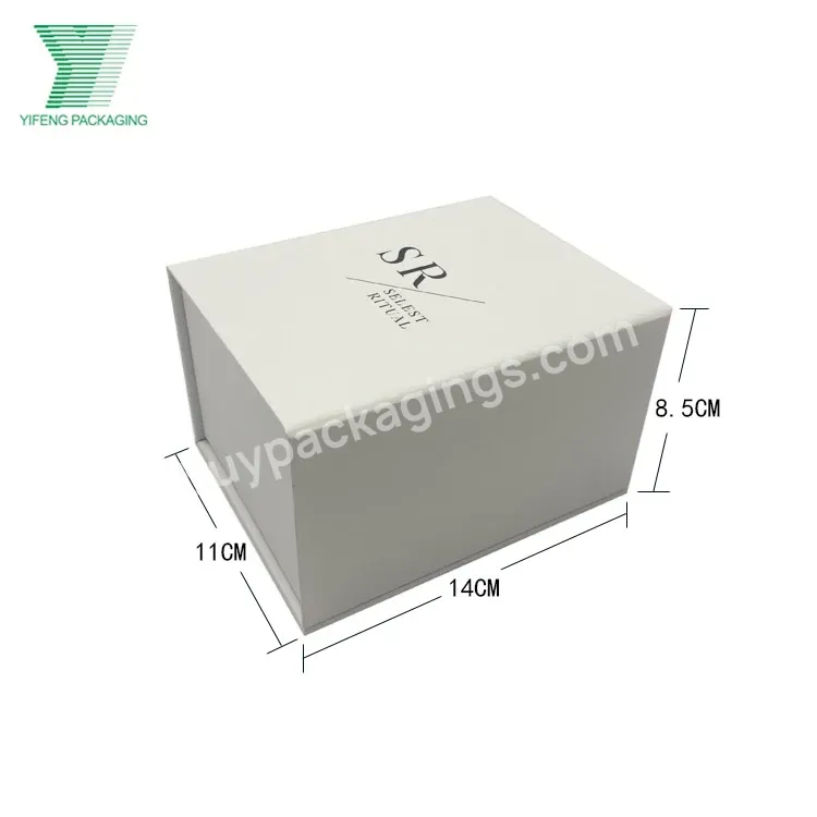 Wholesale Rigid Luxury White Kraft Paper Folding Magnetic Cardboard Box Custom Logo Printing Gift Candle Box