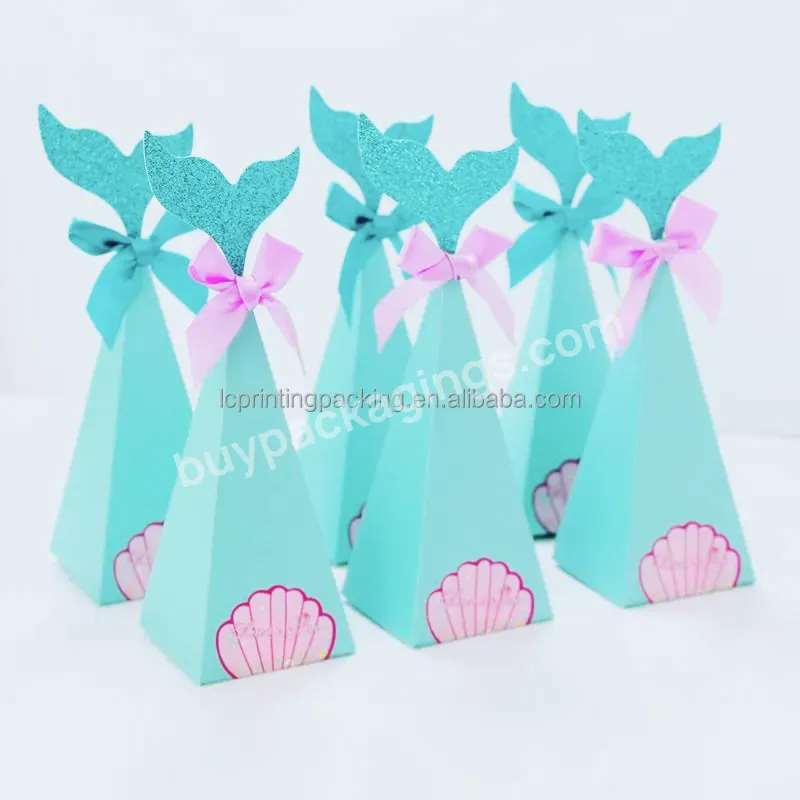 Wholesale Small Paper Candy Favor Box Mermaid Shape Gift Paper Box For Wedding And Birthday Party Decoration