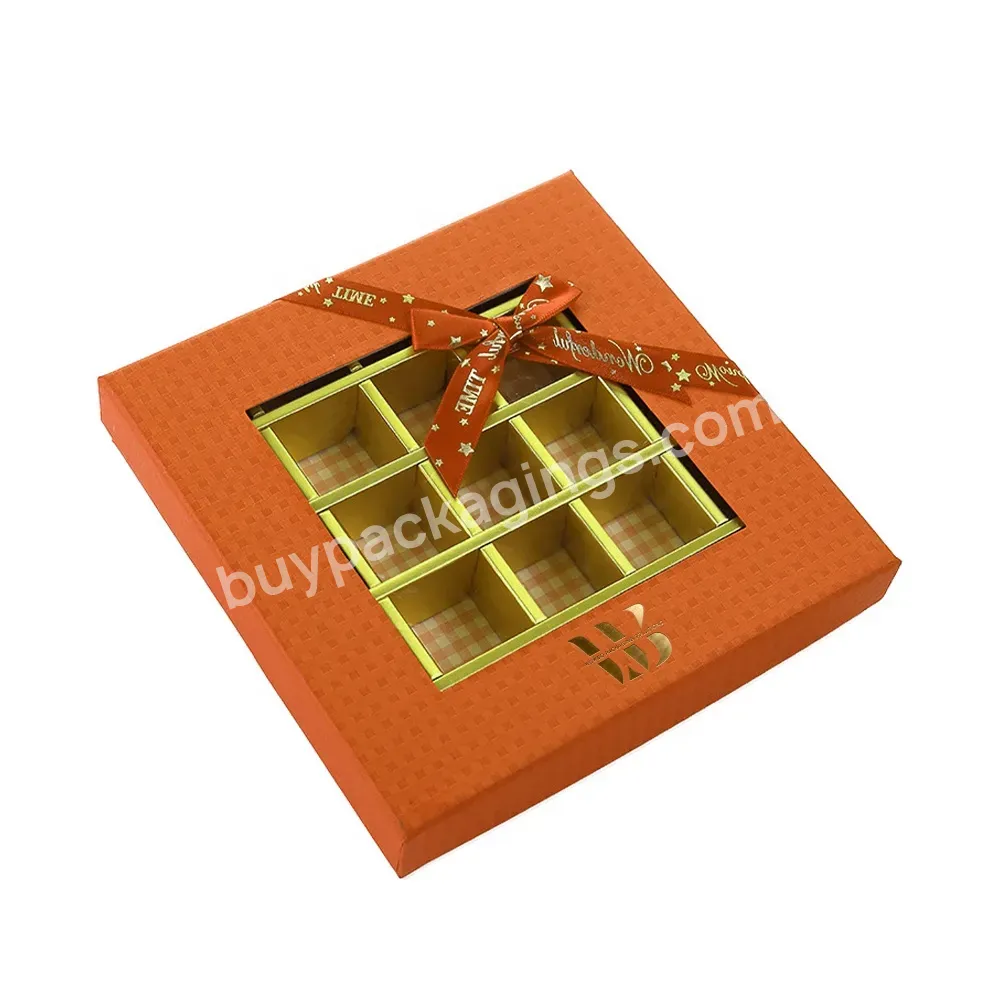 Window Mix Chocolate Cookie Candy Sweet Macaron Biscuit Cake Packaging Gift Box With 16 Grids Paper Insert Dividers Wholesale