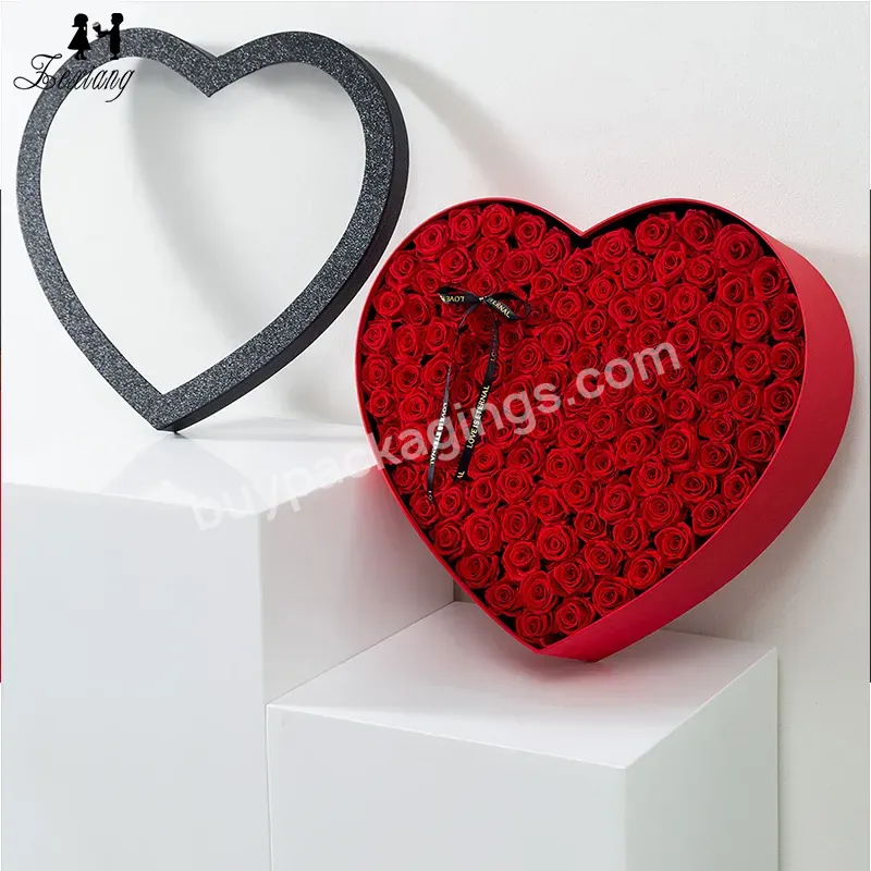 2023 Wholesale Multi-color Heart Shaped 3pcs Box Rose Heart Box Valentine's Day Gift