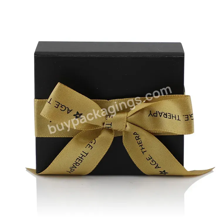 Custom Cardboard Boxes With Yellow Ribbon Black Cardboard Paper Packaging Gift Box