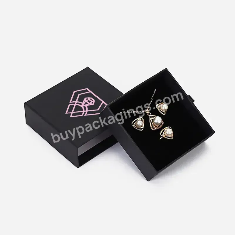 Custom Logo Printed Paper Drawer Packaging Black Luxury Cardboard Jewelry Boxes For Small Business - Buy Paper Drawer Gift Box With Handle Custom Jewelry Boxes With Logo Packaging,Printed Paper Drawer Box Jewelry Box With Light,Jewelry Box Organizer