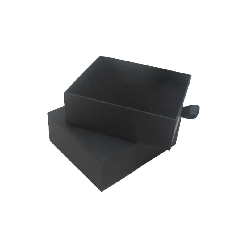 Custom Luxury Jewelry Box Black Rigid Paper Boxes High Quality Slide Drawer Packaging Box With Your Own Logo