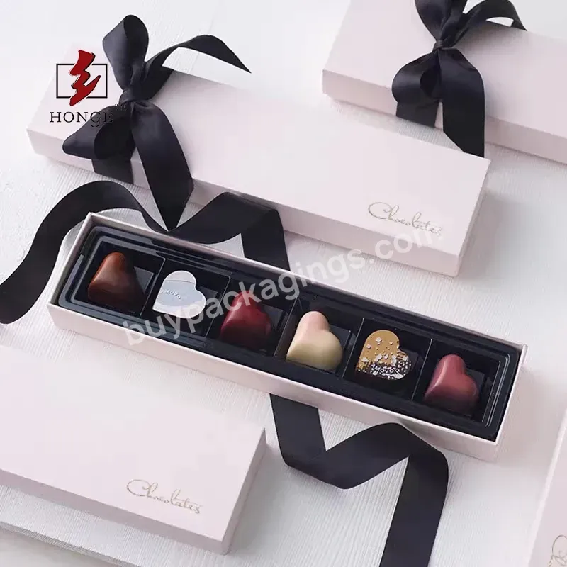 Honge Chocolate Floding Box With Plastic Tray Paper Small Gift Box For Birthday Day And Valentine's Day