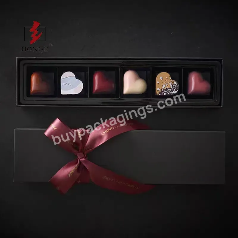 Honge Chocolate Floding Box With Plastic Tray Paper Small Gift Box For Birthday Day And Valentine's Day