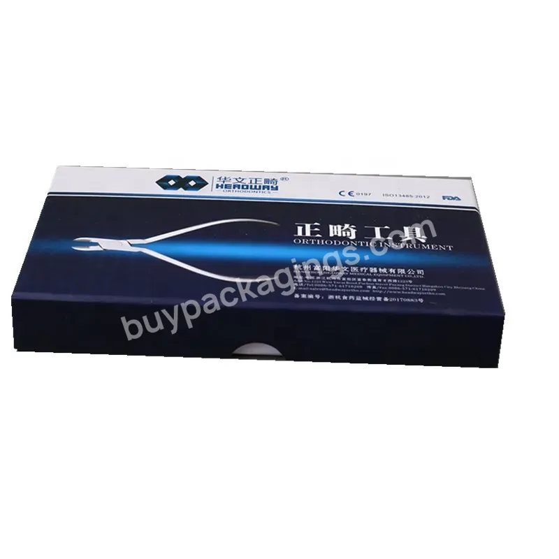 Orthodontic Bracket Removing Pliers Dental Instruments Packaging Paper Box With Eva Foam - Buy Lid And Base Type Packaging Paper Box For Tools,Customized Logo Cardboard Paper Packaging Box,Lid And Tray Box.