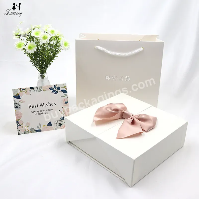 Personalized Jewelry Packaging Box With Large Bow Tie Rose Flower For Rings Necklaces Earrings Bracelets - Buy Jewelry Packaging Box,Jewelry Packaging Box Necklace,Jewelry Box Personalized.