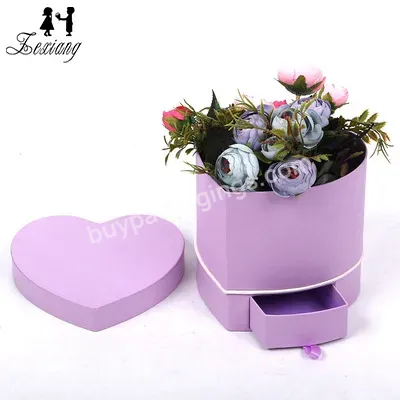 Small Double-layer Gift Box With Drawer Heart-shaped Gift Box Hugging Bucket Flower Box