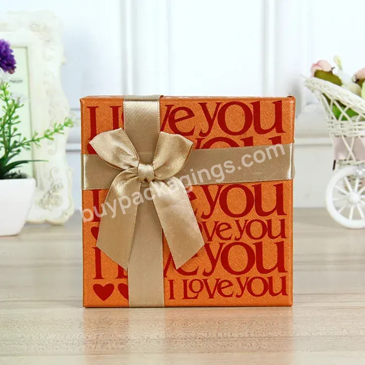 Wholesale Chocolate Printing Box Custom Design Boxes Gift Packaging Box With Bow Ribbon