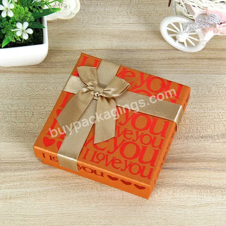 Wholesale Chocolate Printing Box Custom Design Boxes Gift Packaging Box With Bow Ribbon