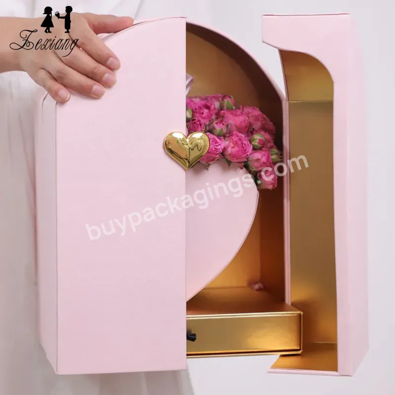 Wholesale Deluxe Boxes Love House Flowers Valentine's Day Gift Packaging Open Window Love Box