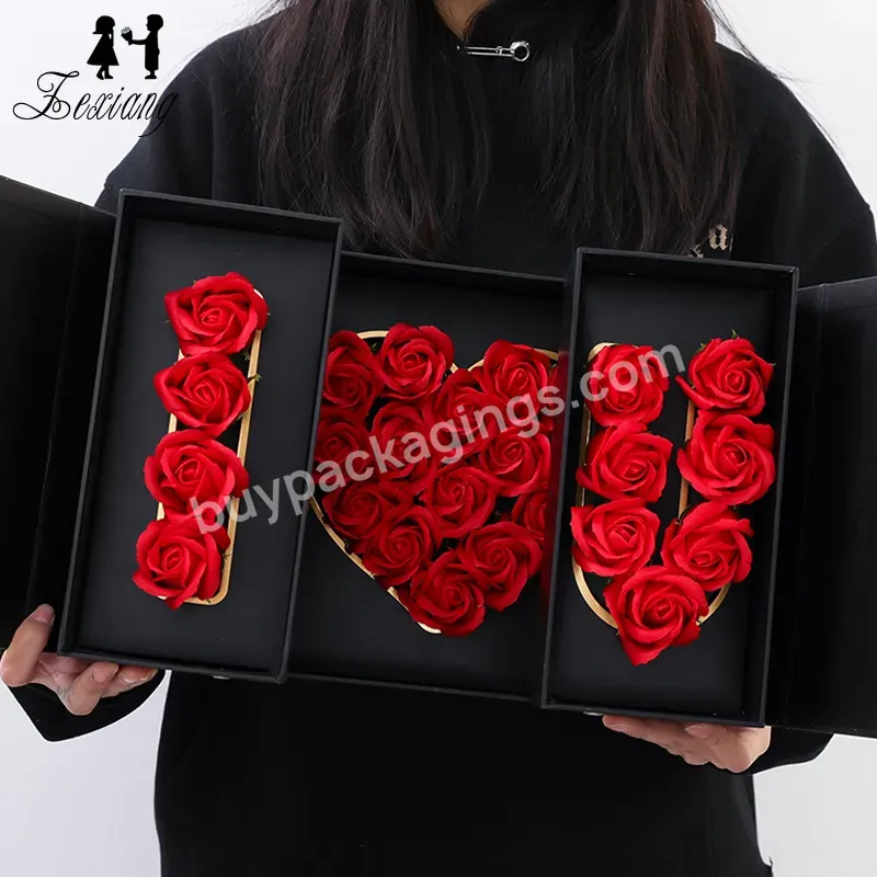 Zexiang Valentine's Day Extensible I Love You Luxury Paper Packing Mom Flower Box With Flower Mud - Buy Luxury Flower Box,Paper Packing Flower Box,Flower Box With Flower Mud.