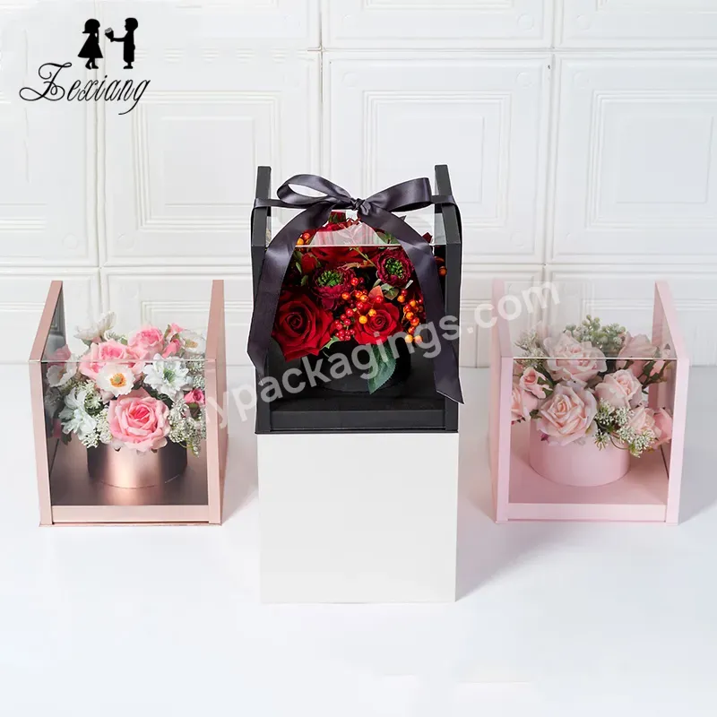 Zexwrap Acrylic Bouquet Flower Gift Packaging Box For Preserved Rose Flowers - Buy Flower Bouquet Box,Acrylic Flower Box,Flower Gift Box.