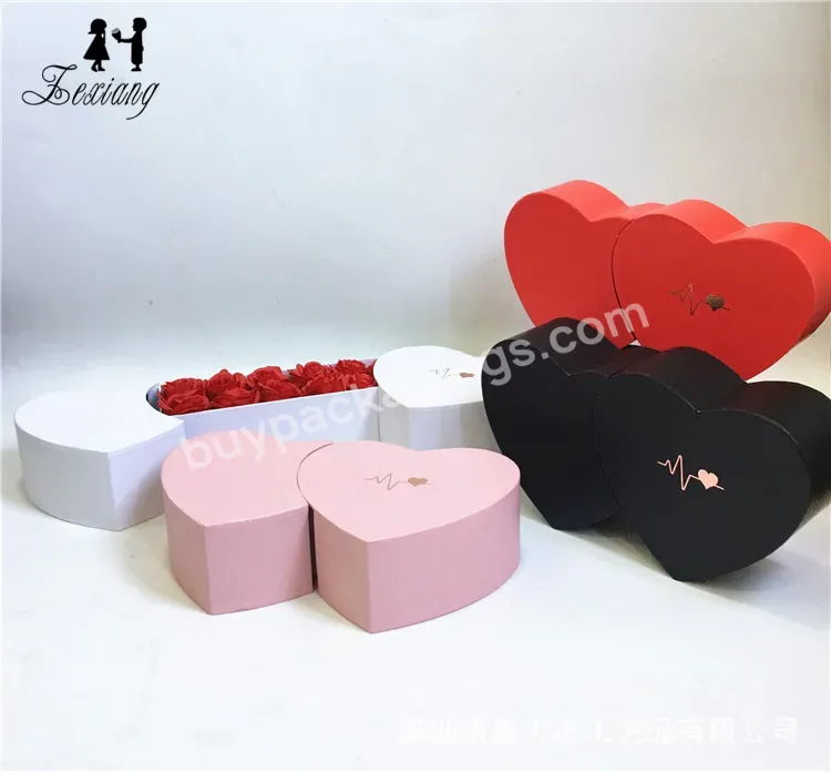 Zexwrap Wholesale Double Heart Creative Gift Chocolate Flower Bouquet Box For Rose - Buy Flower Bouquet Box,Chocolate Packaging Box,Heart Box Flower Gift.