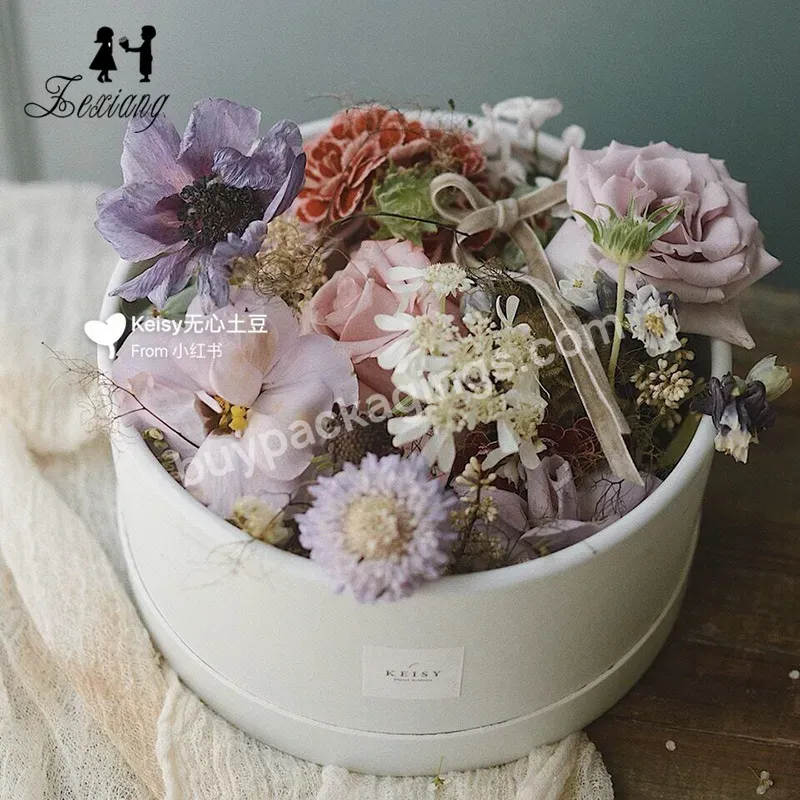 Zexwrap Wholesale Korean Plain Color Round Flower Bouquet Gift Box - Buy Flower Bouquet Box,Ound Flower Box,Korean Flower Box.