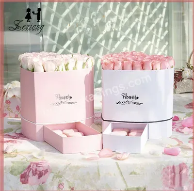 Zexwrap Wholesale Valentine's Day Heart-shaped Packaging Flower Bouquet Box With Drawers - Buy Flower Bouquet Box,Packaging Flowers Boxes,Heart Flower Bouquet Box.