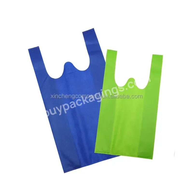 Custom Printed Eco-friendly Laminated Shopping Bag Reusable Non Woven Tote Vest Bag With Logo