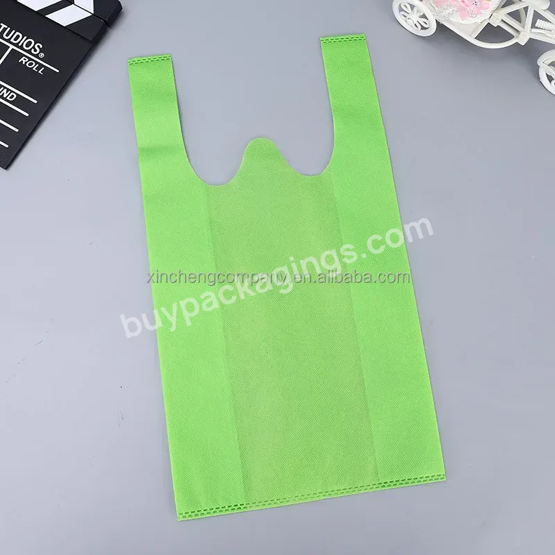 Eco-friendly Pp Non-woven Vest Bag Supermarket Shopping Portable Non-woven Bag Heat-pressed Three-dimensional Bag Printable