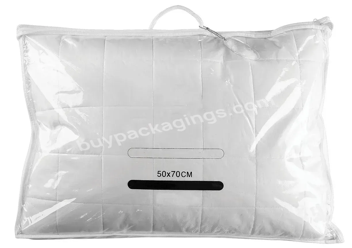 High Quality Non-woven Bag For Pillow Clear Pvc Pillow Bag With Zipper And Home Textile Pvc Bag With Zipper