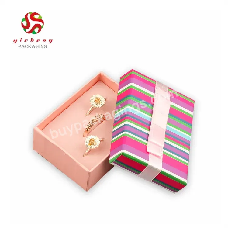 Custom Logo 2 Piece Rigid Cardboard Packaging Lid And Base Paper Jewelry Box