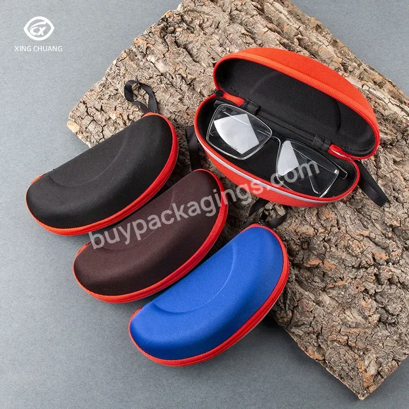 The New Listing Custom Sunglasses Packaging Rigid Case Luxury Eye Wear Packing Soft Fabric Zippered Glasses Boxes