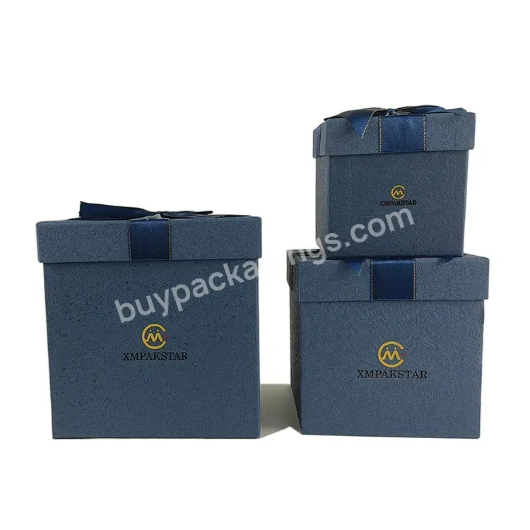 Xiamen Factory Custom Lid And Base Large Rigid Paper 2 Pieces Gift Box Packaging