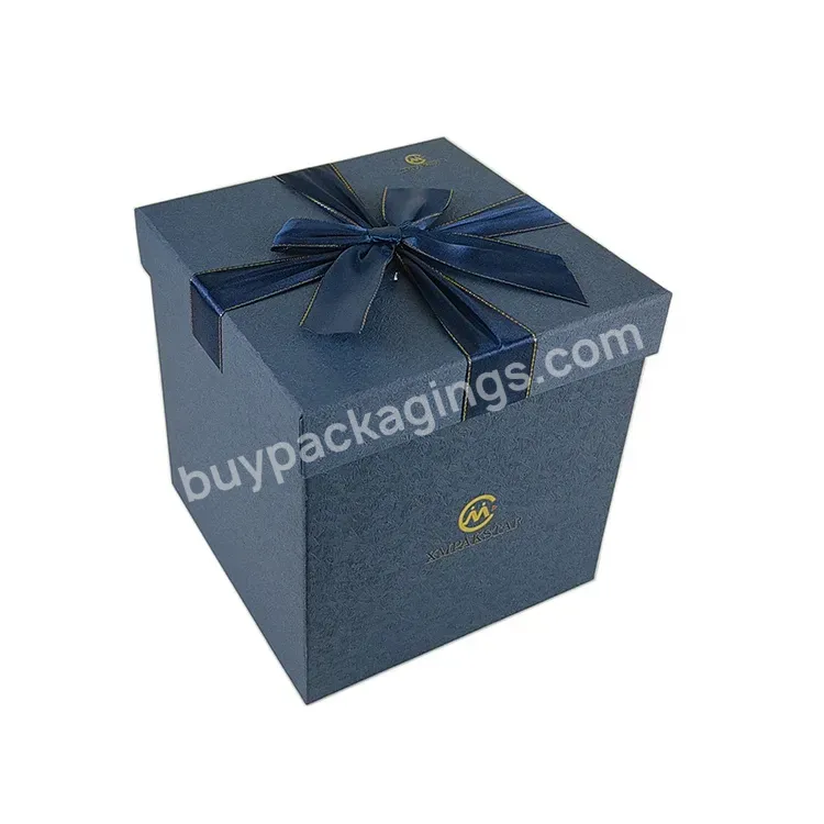 Xiamen Factory Custom Lid And Base Large Rigid Paper 2 Pieces Gift Box Packaging