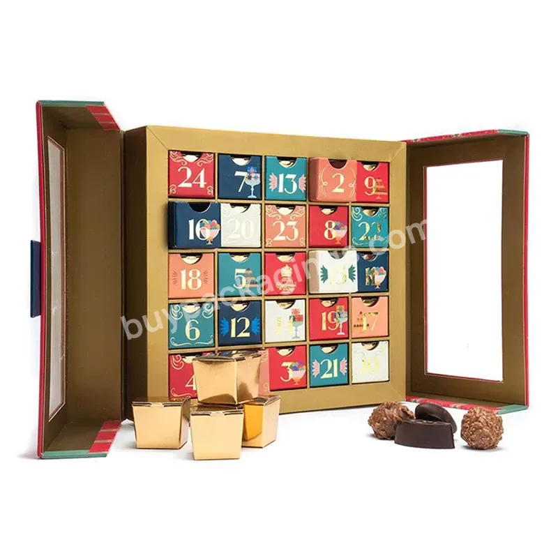 Christmas 2021 Advent Calendar For Holiday Countdown Calendar With 24 Pcs Windows Packaging Box