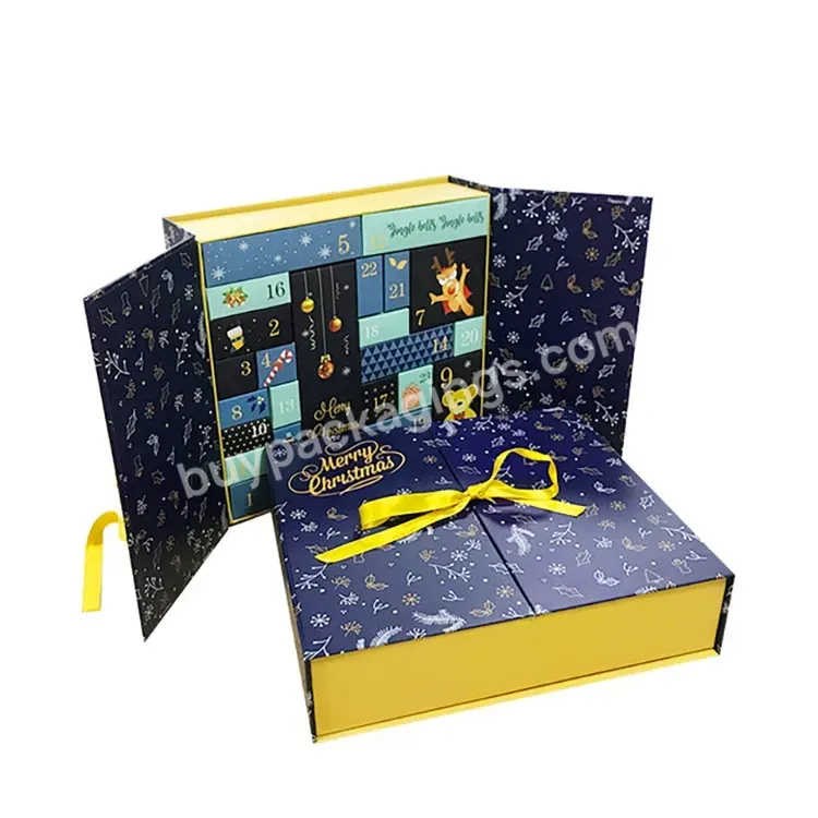 Cosmetic Christmas Custom Advent Calendar Packaging Cardboard Gift Surprise Box