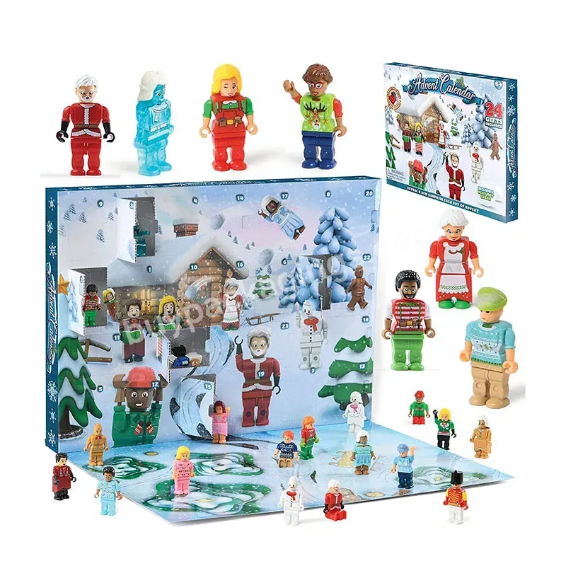 Custom 24 25 Days Advent Calander Christmas Paper Packaging Kids Anxiety Fidget Sensory Toys Set Tool Advent Calendar