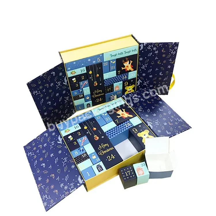 Custom Design Hard Cosmetic Boxes Grey Board Make Up Christmas Advent Calendar Box