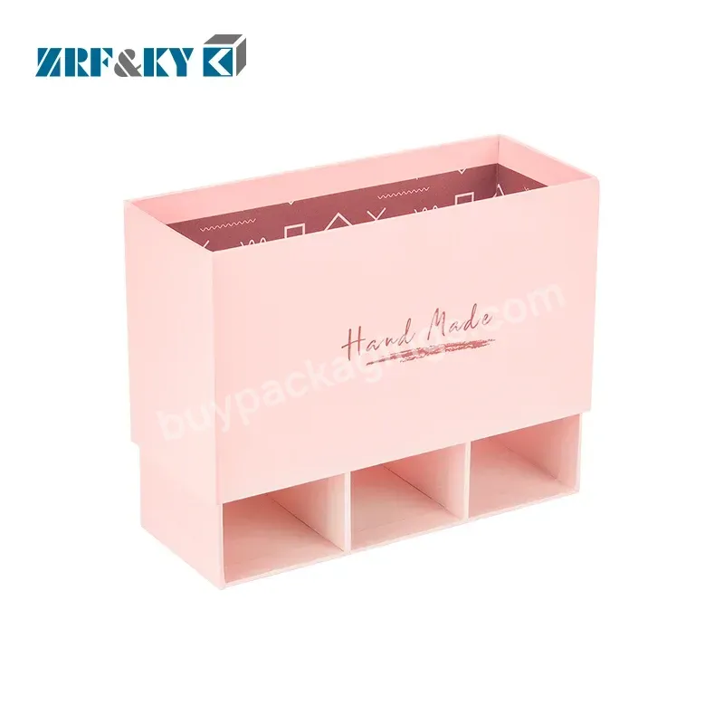 Custom Printed Sliding Drawer Pink Gift Corrugated Cardboard Paper Packaging Mailer Box With Divide
