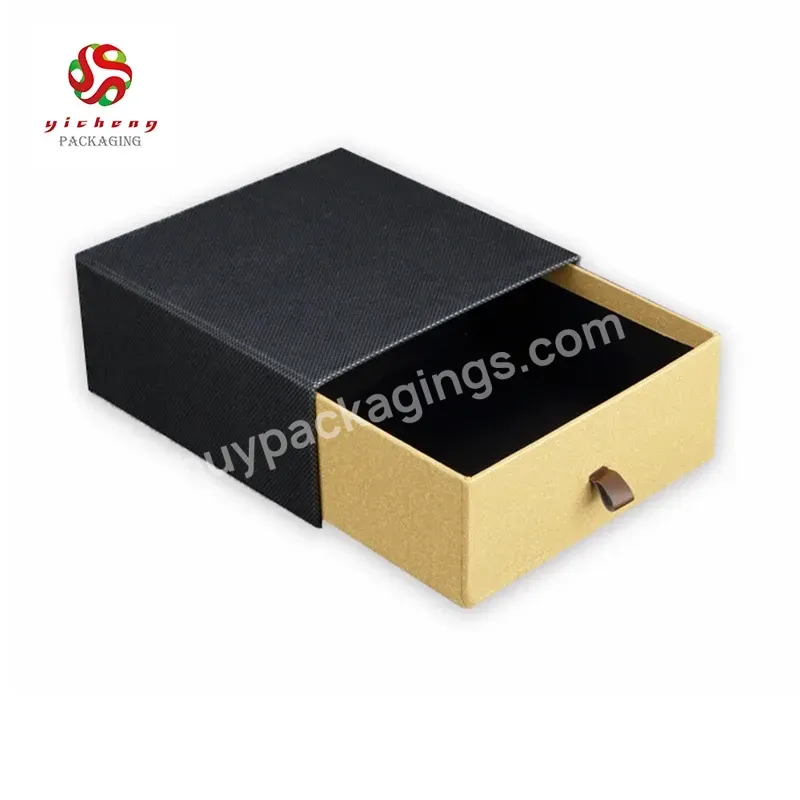 Eco Friendly Custom Embossing Logo Cardboard Jewelry Ribbon Sliding Drawer Gift Cosmetics Packaging Paper Box