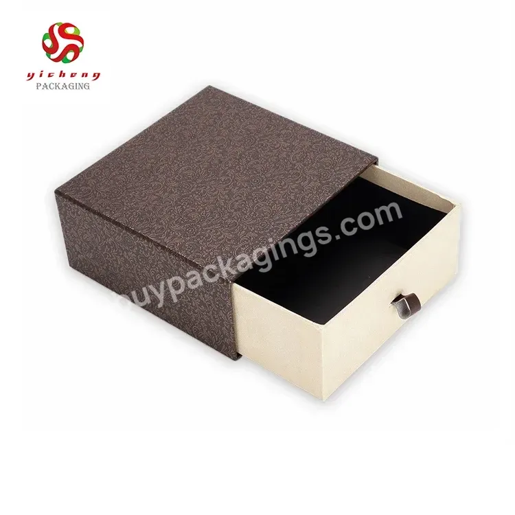 Eco Friendly Custom Embossing Logo Cardboard Jewelry Ribbon Sliding Drawer Gift Cosmetics Packaging Paper Box