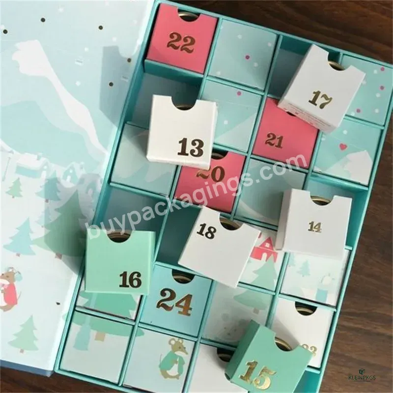 Factory Cardboard Packaging Cosmetic Jewelry Countdown Christmas Custom Kalender Box Printed Advent Calendar