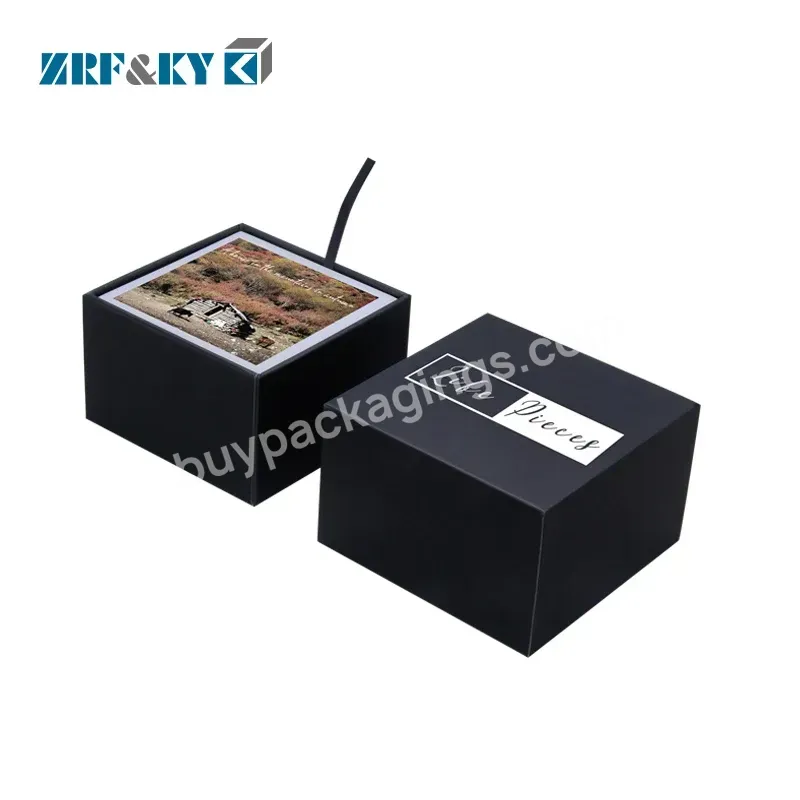 High Quality Customizable Wholesale Custom Fashion Premium Two Parts Matt Pp Lamination Black Handmade Gift Box