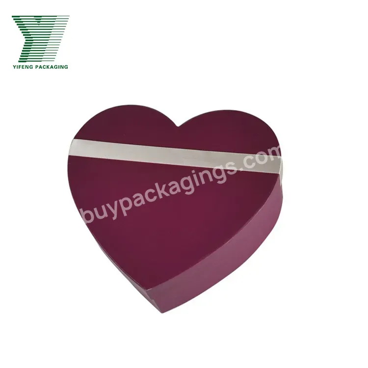 Lid And Base Flower Packaging Custom Heart Shaped Paper Packaging Box Valentine's Day Rose Flower Gift Boxes For Girl