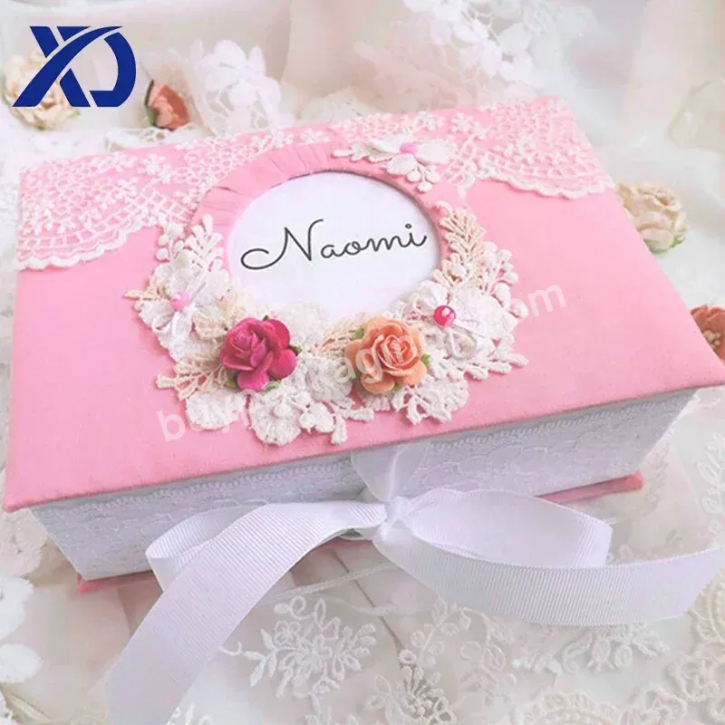 Personalized Baby Keepsake Box With Flowers Decorative Keepsake Memory Baby Shower Gift Box For Kids
