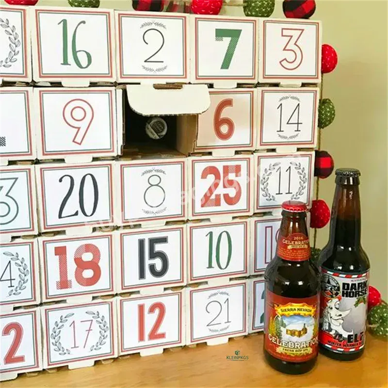 Wholesale Christmas Countdown Adventskalendar Beer Christmas Custom Empty Advent Calendar Boxes