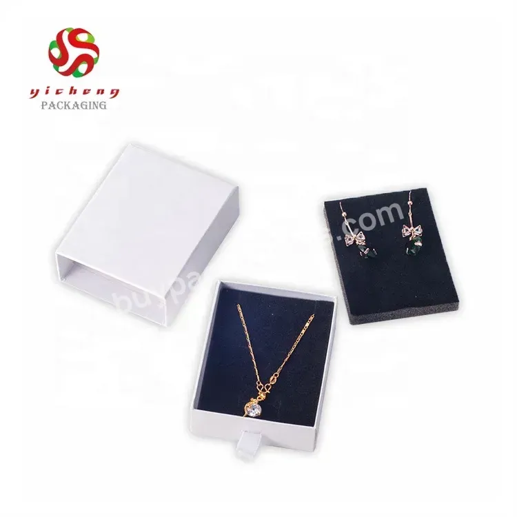Wholesale Custom Paper Cardboard Drawer Gift Box Luxury White Earring Bracelet Necklace Ring Jewelry Packaging Box With Logo